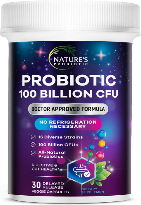 Probiotic Pills 100 Billion CFU Prebiotics, Acidophilus Probiotics Supports Immune System Digestive Health, Supports Occasional Constipation & Bloating, Daily Supplement for Women & Men