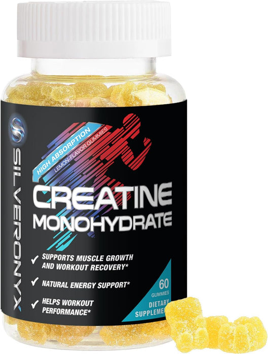 Creatine Monohydrate Gummies 2000mg for Men & Women, Sugar Free Chewables Creatine Monohydrate Pre-Workout Supplement Supports Muscle Recovery, Performance and Strength - Lemon Flavor - 60 Count