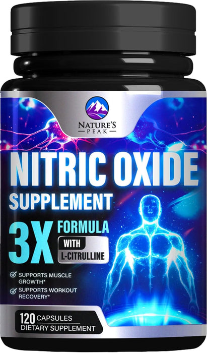 Nitric Oxide Supplement 3000mg L Arginine 3X Strength - Citrulline Malate & AKG - Extra Strength Muscle Supporting Nitric Booster for Muscle Growth & Workout Recovery to Train Harder