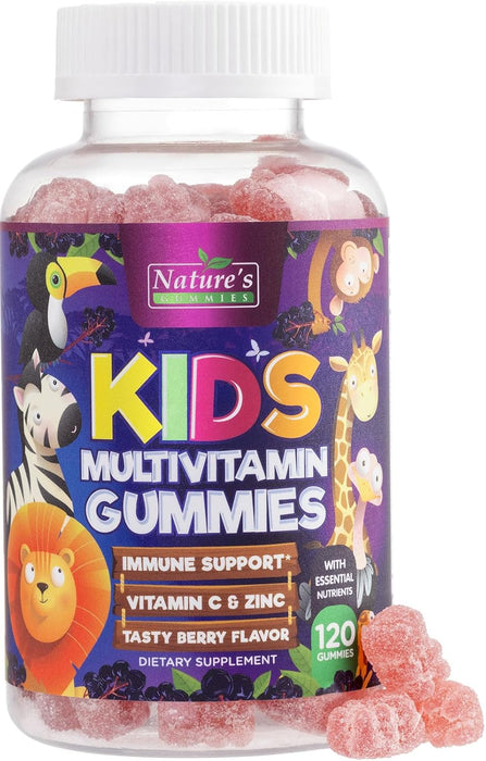 Kids Immune Support Gummies with Vitamin C, Zinc & Echinacea, Gluten Free & Non-GMO Chewable Immune Support for Kids Gummy, Daily Childrens Immune Support Vitamins, Vegan, Berry Flavor - 90 Gummies