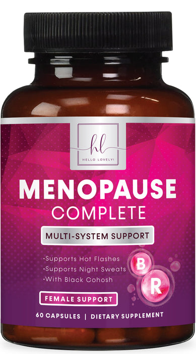 Menopause Supplements Extra Strength Hot Flash Support 1256 mg - Menopause Support for Women - Made in USA - Natural Black Cohosh, Dong Quai and Soy Isoflavones - 60 Capsules
