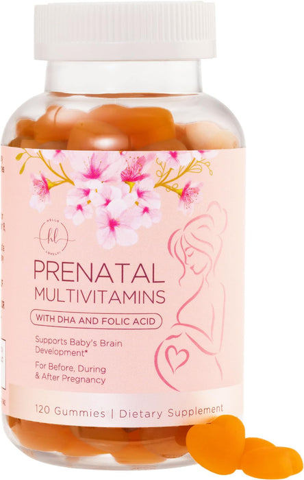 Hello Lovely! Prenatal Gummy Vitamins w/Folic Acid & DHA, Womens Prenatal Multivitamin, Choline, Vitamins B6, B12, C, D3 & Folate for Pregnancy Support Supplement, Non-GMO Gluten Free