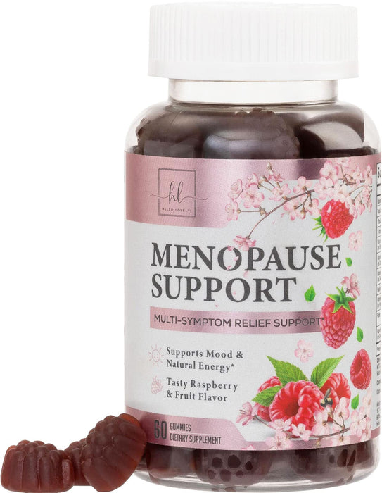 Menopause Supplements for Women Gummy - Multibenefit Menopause Relief Gummies, Natural Hot Flash and Night Sweats Support - Energy Support Supplement, Raspberry Pomegranate - 60 Gummies