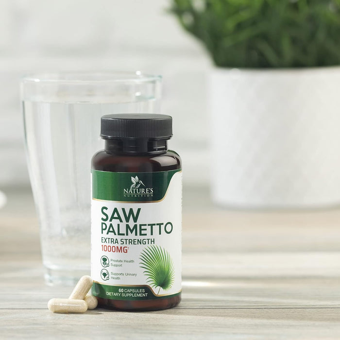 Saw Palmetto for Men - 1000 MG Saw Palmetto Extract - Essential Nutrients from Non-GMO Saw Palmetto Berries, Supplements for Men & Women