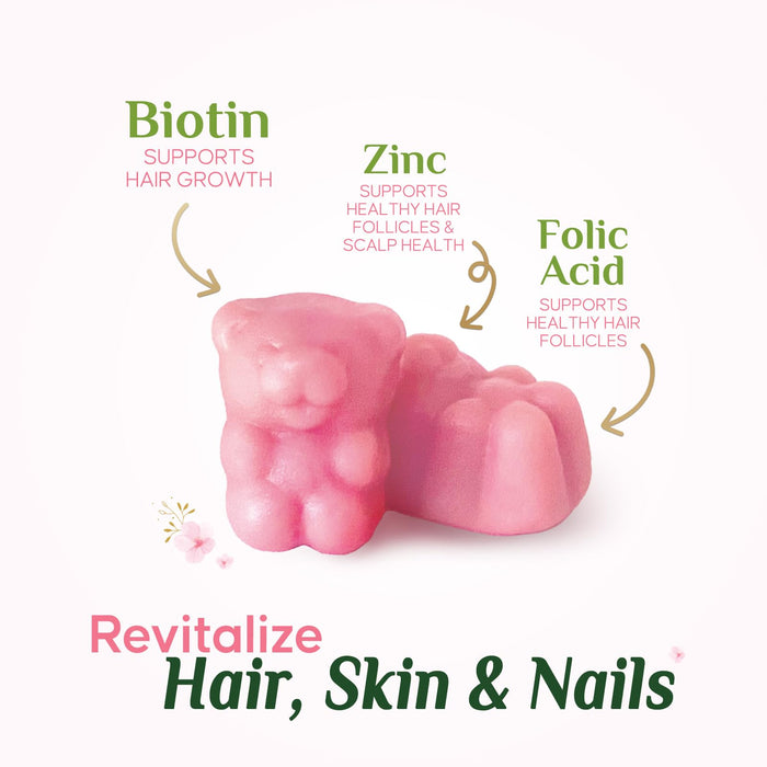 Hair Vitamins Gummies with Biotin 5000 mcg – 60 Gummies