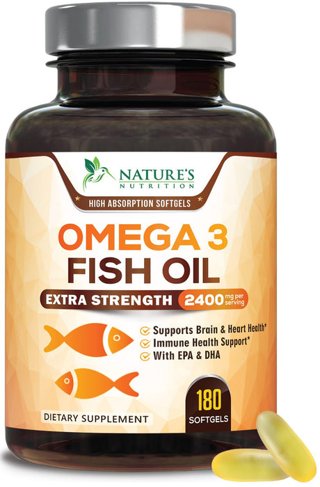 Omega-3 Fish Oil – 2400mg – 180 Softgels
