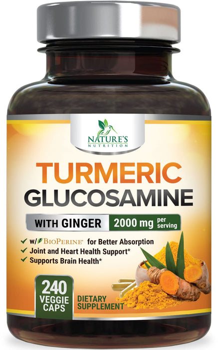 Turmeric Curcumin 2000mg with Glucosamine Chondroitin & Ginger – 240 Capsules