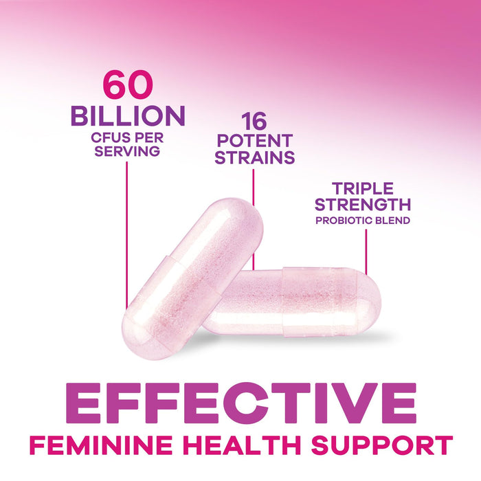 Probiotics for Women 60 Billion CFU - 16 Strains, Prebiotics & Cranberry, PH Balance, Digestive Health, Vaginal & Immune Support, Womens Probiotic for Gut Health, Shelf Stable - 60 Capsules