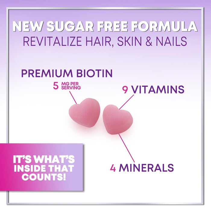 Hair Vitamins Gummy for Women with Biotin 5000 mcg, Sugar-Free Hair Growth Support with Vitamins E & C, Thicker, Stronger & Beautiful Hair, Skin & Nails, Hair Health Support Supplement - 120 Gummies