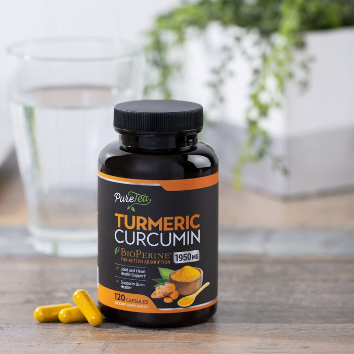 Turmeric Curcumin Supplement with BioPerine 1950mg, 95% Standardized Curcuminoids - Black Pepper for Advanced Absorption, Herbal Joint Support Complex, Nature's Tumeric Extract Non-GMO - 120 Capsules