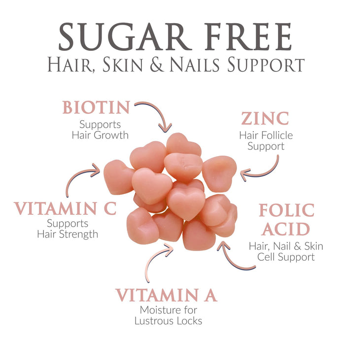 Sugar Free Hair Vitamins Gummies with Biotin 5000 mcg – 60 Gummies