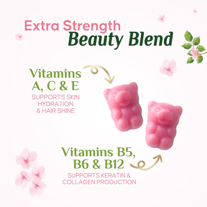 Hair Vitamins Gummies with Biotin 5000 mcg – 60 Gummies