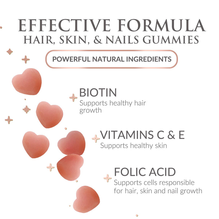Sugar Free Hair Vitamins Gummies with Biotin 5000 mcg – 60 Gummies
