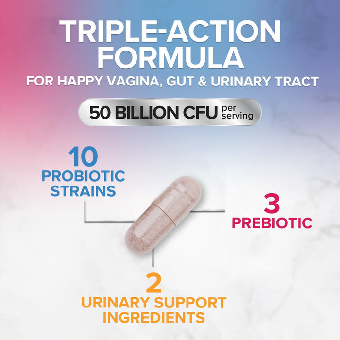 Vaginal Probiotics for Women pH Balance with Prebiotics 50 Billion CFU – 120 Capsules