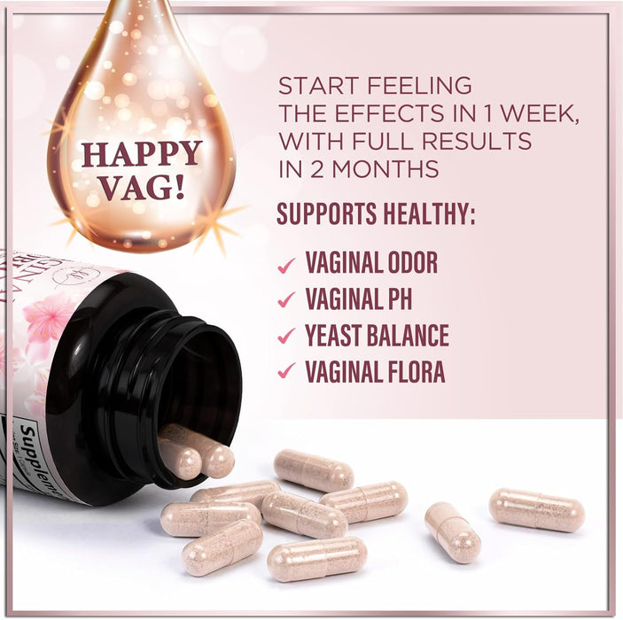 Vaginal Probiotic for Women - Vaginal PH Flora Feminine Health Balance Support - 50 Billion CFU Per Capsule, 10 Unique Strains - Womens Probiotics Supplement with Cranberry & D Mannose