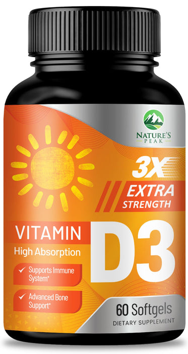 Vitamin D3 5000 IU Softgels (125 mcg) – 60 Count
