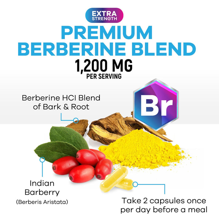 Berberine HCL 1200mg – 120 Veggie Capsules