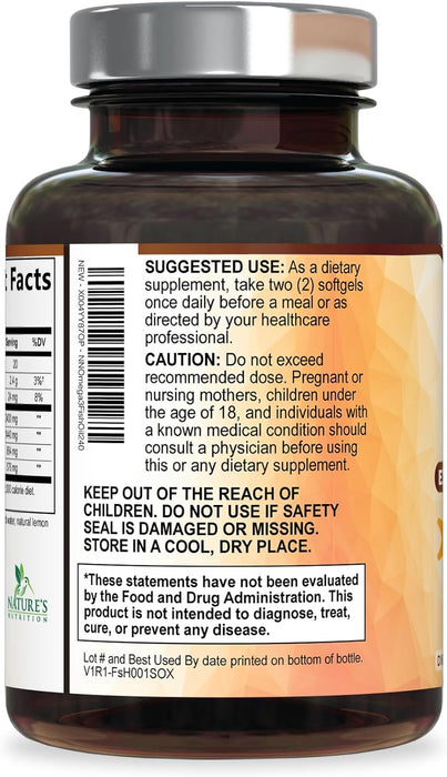 Omega 3 Fish Oil 2400 mg - Triple Strength EPA & DHA Fatty Acids for Heart, Brain & Joint Support Wild-Caught, Burpless, Lemon Flavor Supplement Natural, Non-GMO, Gluten-Free - 240 Softgels