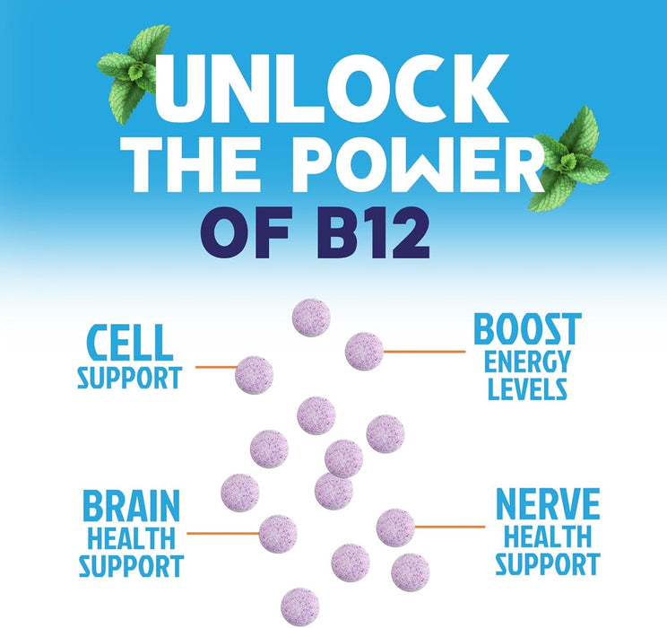 Vitamin B12 1000 mcg (Methylcobalamin) Super B 12 Complex Dietary Supplement For Energy & Immune Support, Vegan, Sugar-Free, Sublingual, Tasty Raspberry Flavor