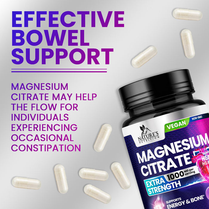 Magnesium Citrate 1000 mg for Absorption – 240 Capsules