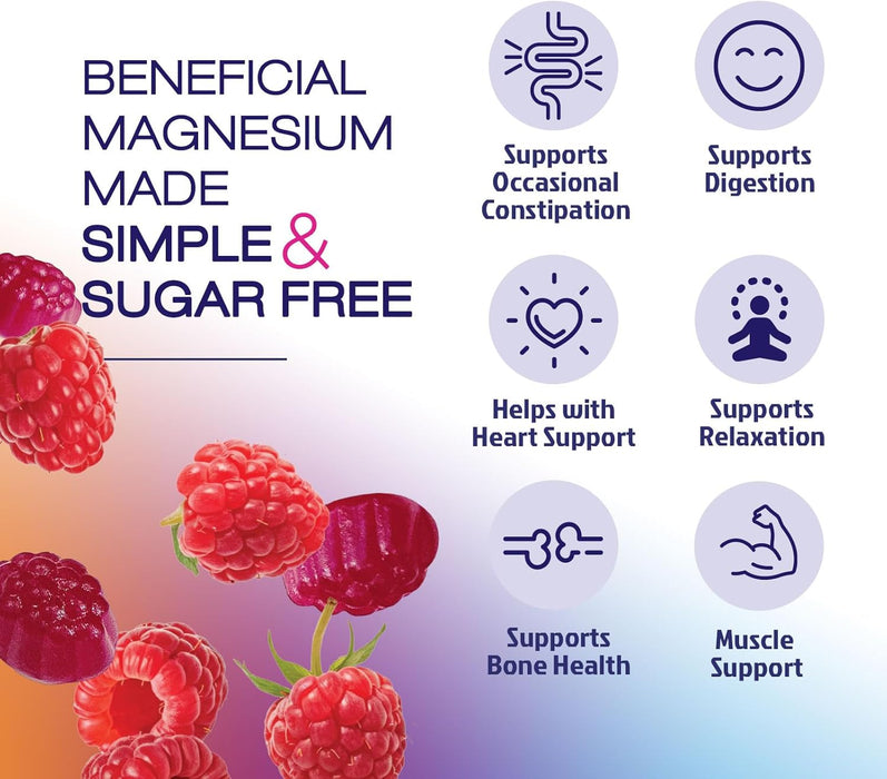 Magnesium Citrate Supplement Gummies Sugar-Free, High Absorption Magnesium Gummy Supplements for Women & Men, Supports Sleep, Heart Health, Bones and Muscles, for Relaxation & Digestion
