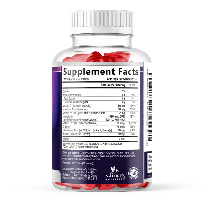 B Complex Gummies with Vitamin C & Folic Acid Super Vitamin B Gummy with Niacin – 60 Gummies