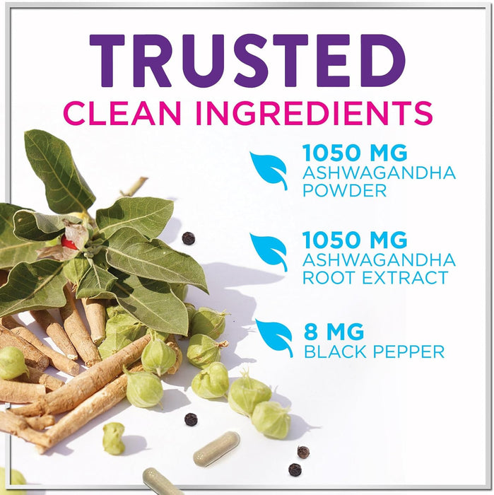 Ashwagandha 2,100 mg Extra Strength - Pure Ashwagandha Powder Antioxidant Support with Black Pepper plus Root Extract Vegan Adaptogen Formula Supplements for Energy and Immune Support