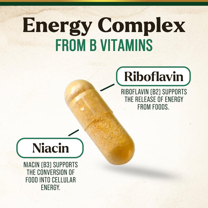 B Complex Vitamin Supplement 1000mcg - 3X Strength with Vitamin C & Folic Acid - Super B Complex Vitamins for Energy, Supports Hair Growth, Immune Support for Women & Men, USA Bottled - 120 Capsules