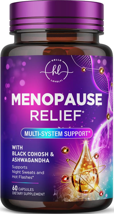 Menopause Supplements for Women - Complete Hot Flash Night Sweats & Menopause Relief Pills, Probiotics with Dong Quai & Black Cohosh for Vaginal, Digestive Support - 60 Capsules