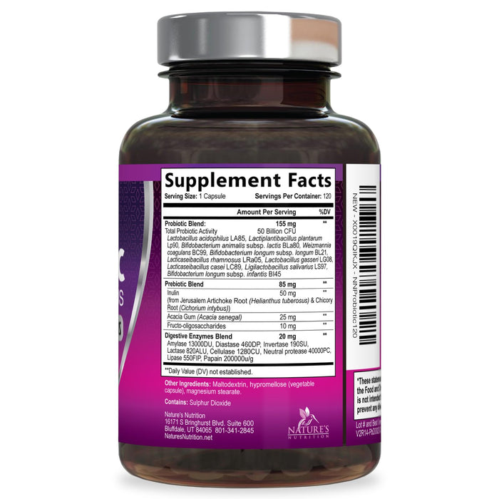 Probiotics 50 Billion CFU per Serving – 120 Capsules