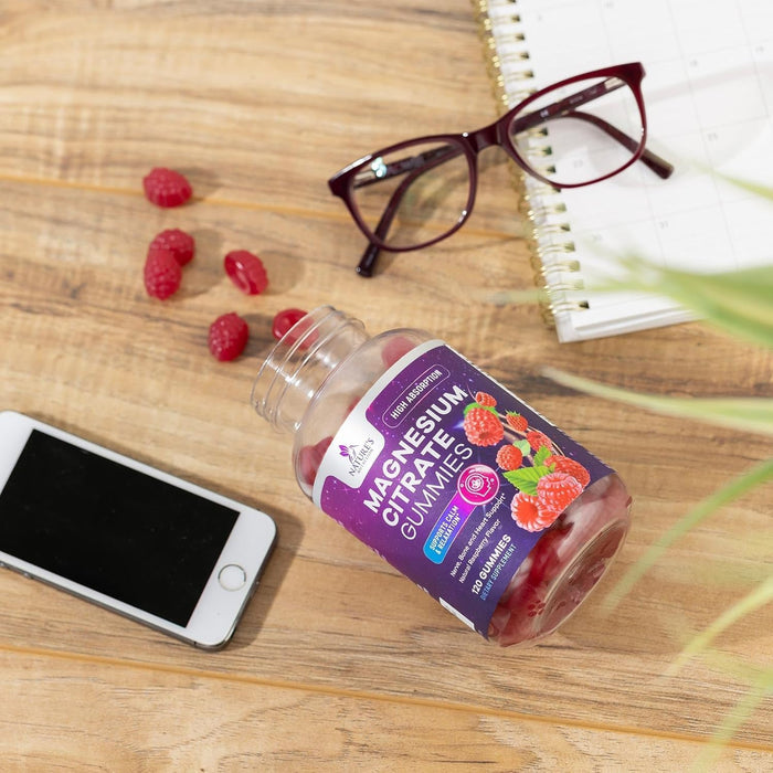 Magnesium Gummies - High Absorption Magnesium Citrate Supplement for Adults & Kids - Nature's Calm Magnesium Gummies Dietary Supplements for Bone, Muscle Health, Heart Support