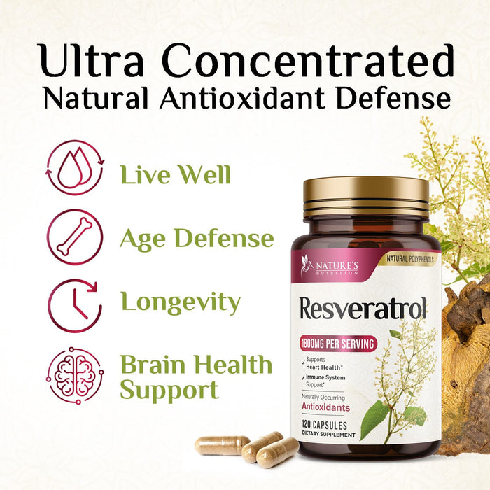Resveratrol 1800mg – 120 Vegan Capsules
