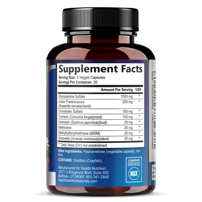 Glucosamine Chondroitin MSM 2100mg Complex – 60 Capsules