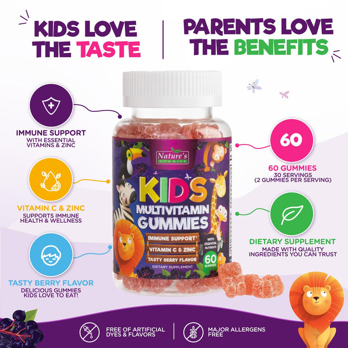 Multivitamin for Kids Gummies with Vitamin C – 60 Gummies