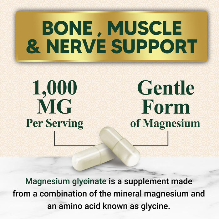 Magnesium Glycinate 1000mg Per Serving – 240 Capsules