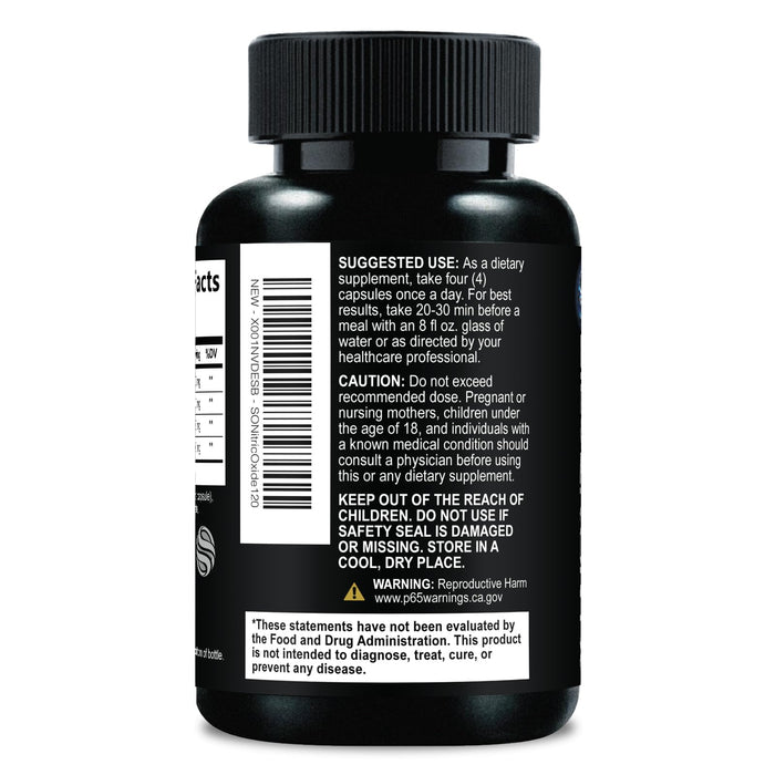 Nitric Oxide Formula with L-Arginine + Citrulline – 120 Capsules