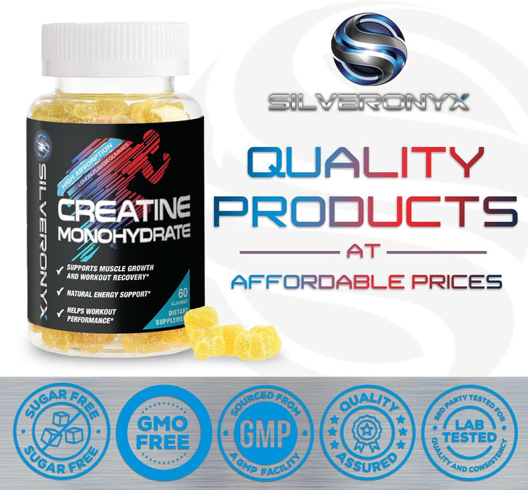 Creatine Monohydrate Gummies 2000mg for Men & Women, Sugar Free Chewables Creatine Monohydrate Pre-Workout Supplement Supports Muscle Recovery, Performance and Strength - Lemon Flavor - 60 Count