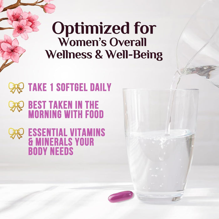 Multivitamin for Women with Iron - Daily Vitamins for Women's Immune Support and Overall Health - Womens Complete Daily Multivitamin with Vitamin A, B, C, D, E, Calcium and Magnesium