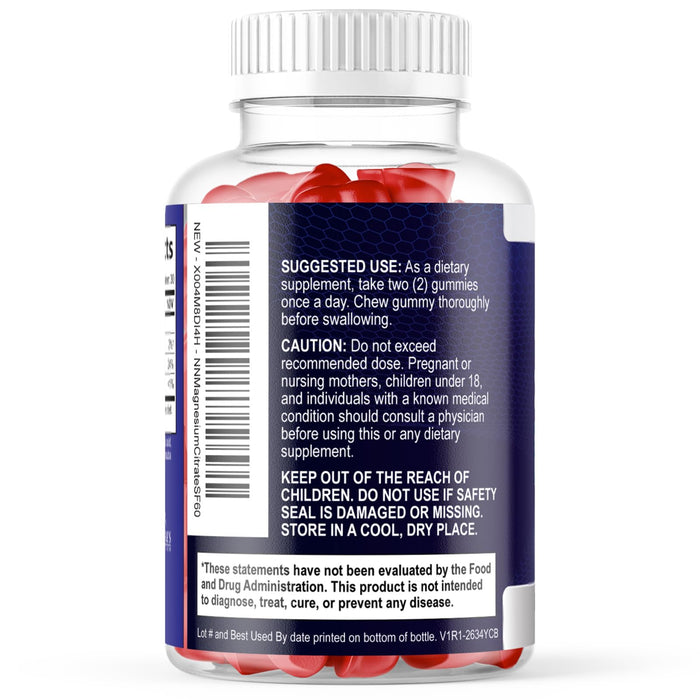 Magnesium Citrate Gummies Sugar Free – 60 Gummies