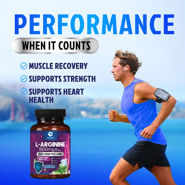 Nitric Oxide Formula with L-Arginine – 1000mg – 60 Capsules