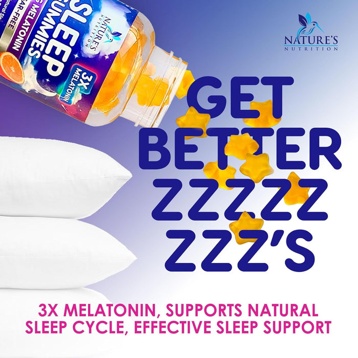 Sleep Melatonin Gummies for Adults Sugar Free - Natural Melatonin Sleep Gummy, Extra Strength Gummy Supplements, Sleep Support Vitamin Supplement, Vegan, Gelatin Free, 6mg, Sleep Gummies - 60 Gummies