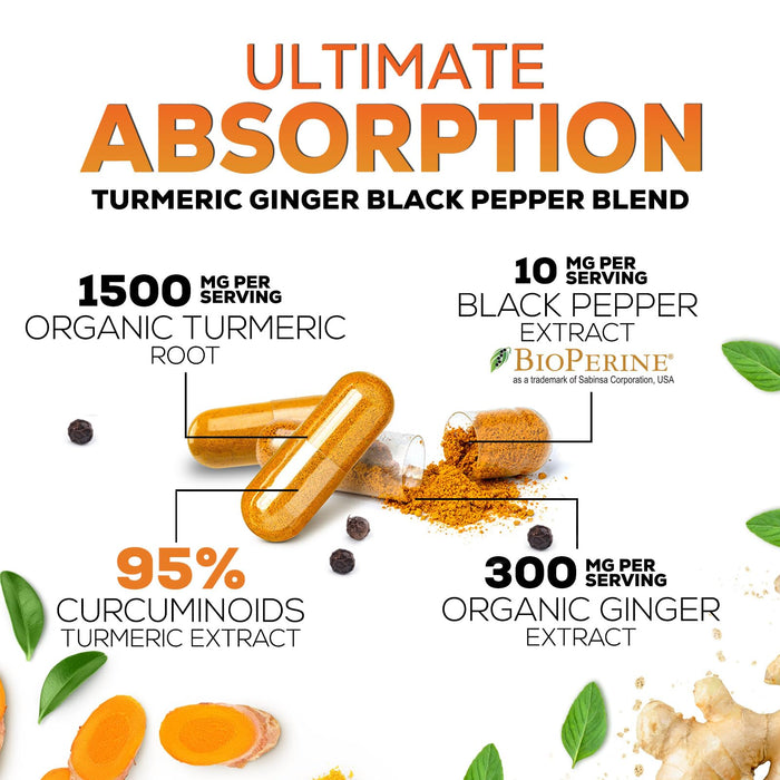 Turmeric Curcumin 1950mg – 180 Capsules