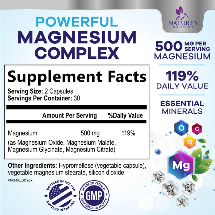 Magnesium Complex 500 mg – 60 Capsules