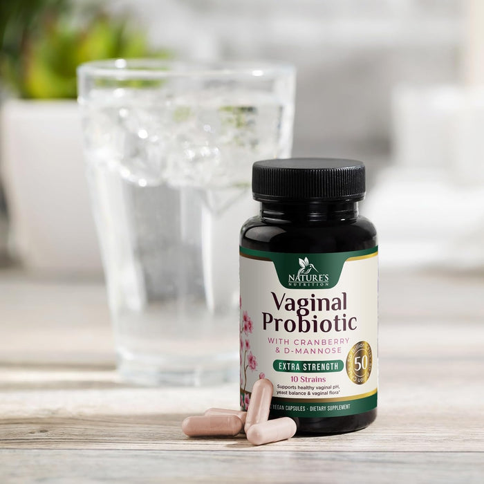 Vaginal Probiotics for Women pH Balance, Digestive, UT & Feminine Health Support - 50 Billion CFU, 10 Probiotic Strains, Prebiotics, & Cranberry - Supports Healthy Vaginal Odor & Flora