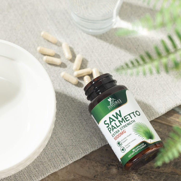 Saw Palmetto for Men - 1000 MG Saw Palmetto Extract - Essential Nutrients from Non-GMO Saw Palmetto Berries, Supplements for Men & Women