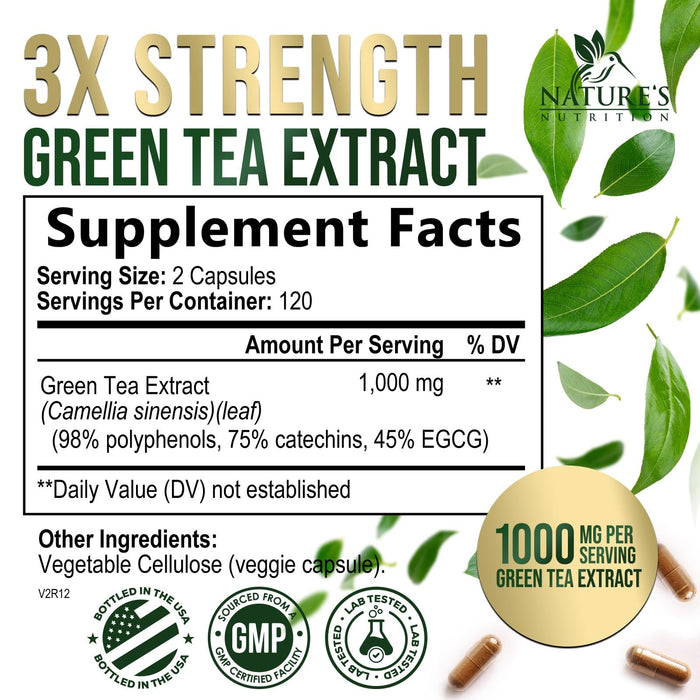 Green Tea Extract Capsules with EGCG – 1000mg – 240 Capsules