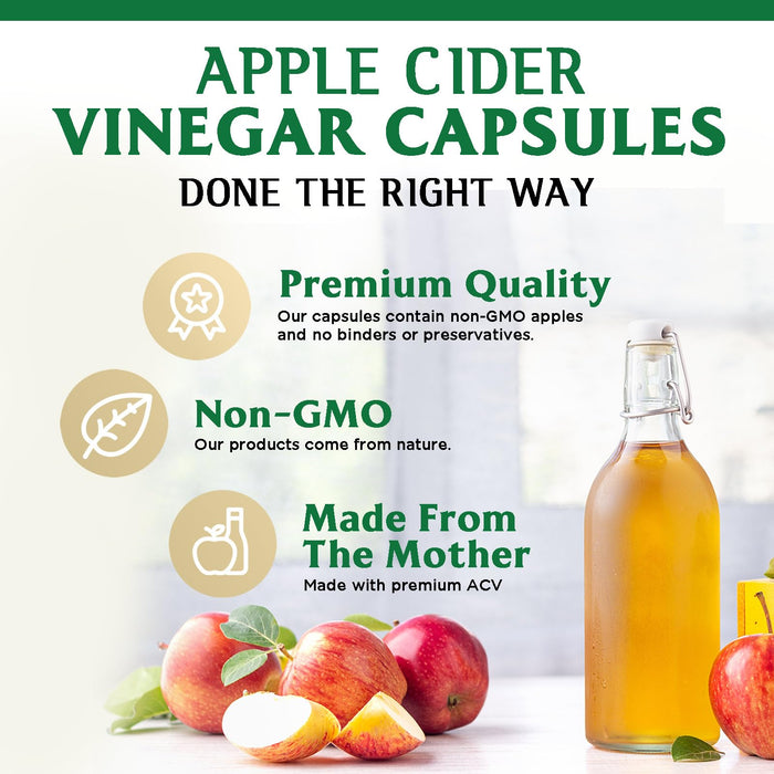 Apple Cider Vinegar Capsules ACV Supplements 1877mg, Vitamin D3, Zinc & Best ACV Supplement Pills Supporting Gut Health for Better Digestion, Immune System Support, Non-GMO & Gluten Free, 60 Capsules