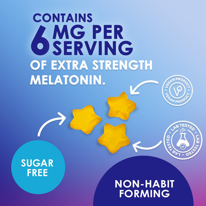 Melatonin Sleep Gummies Sugar Free - 6 mg Melatonin Sleep Gummies for Adults, Extra Strength Sleeping Gummy Supplements, Occasional Sleeping Support Supplement, 6mg Gomitas para Dormir - 60 Count