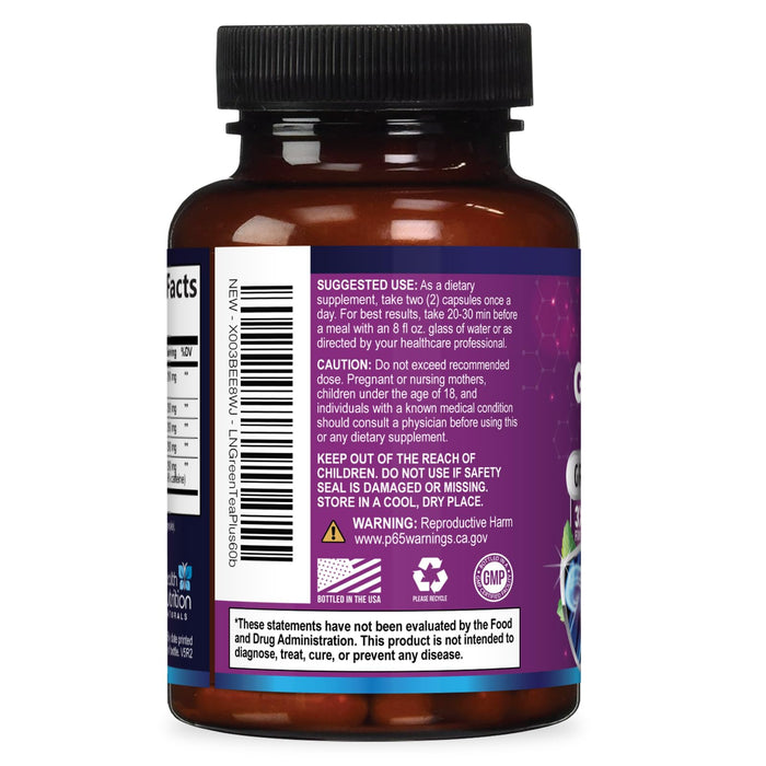 Green Tea Extract Capsules with EGCG – 1300mg – 60 Capsules