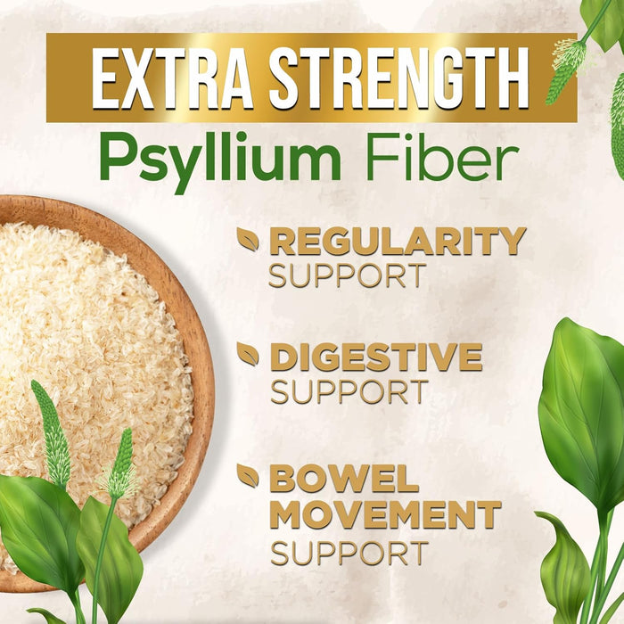 Nature's Nutrition - Psyllium Husk Capsules 1500mg, Non-GMO Gluten Free Digestive Support Natural Fiber Supplement